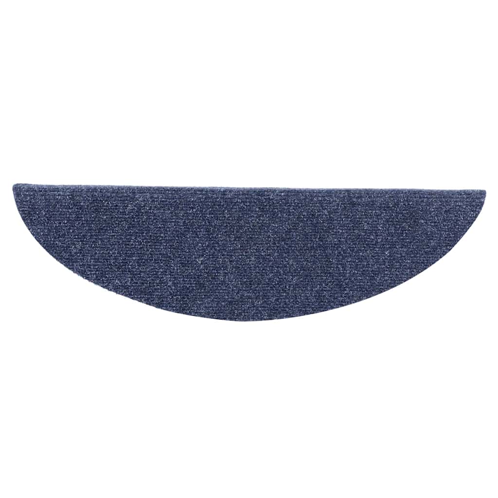 vidaXL Maty na schody samoprzylepne 10 szt. 56x17x3 cm niebieskie półokrągłe