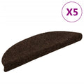 vidaXL Maty na schody samoprzylepne 5 szt. 56x17x3 cm Brązowe półokrągłe