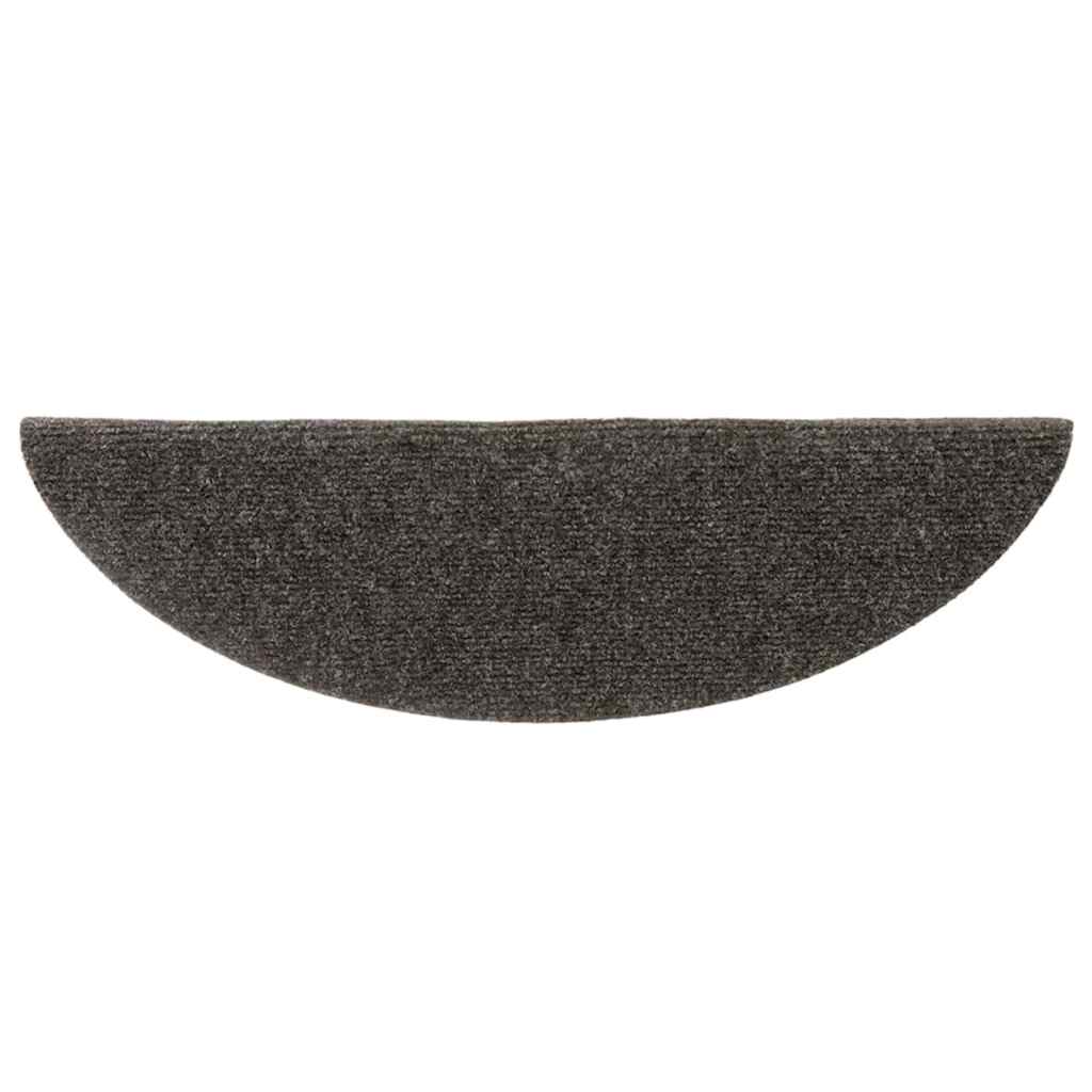 vidaXL Maty na schody samoprzylepne 5 szt. 56x17x3 cm Antracyt Półokrągłe