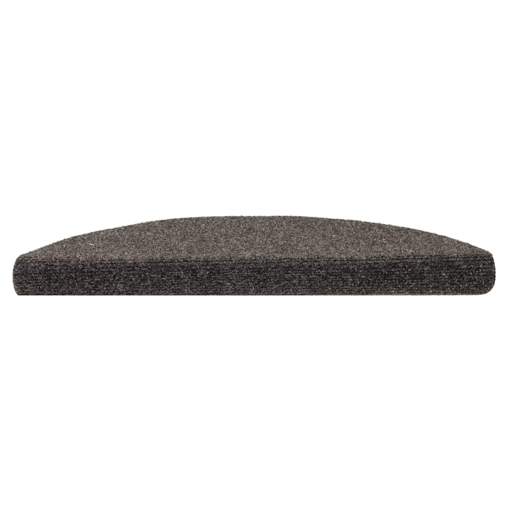 vidaXL Maty na schody samoprzylepne 10 szt. 56x17x3 cm Antracyt Półokrągłe