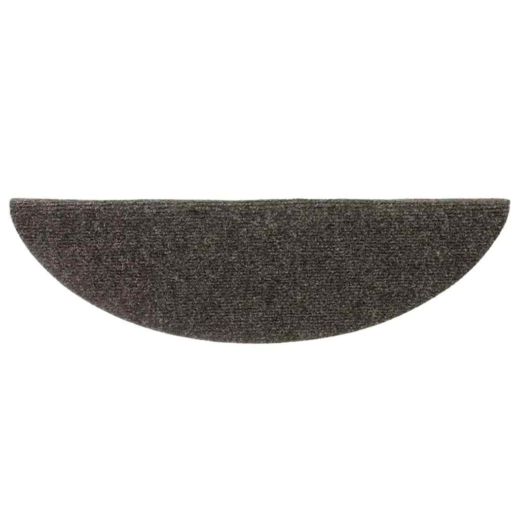 vidaXL Maty na schody samoprzylepne 10 szt. 56x17x3 cm Antracyt Półokrągłe