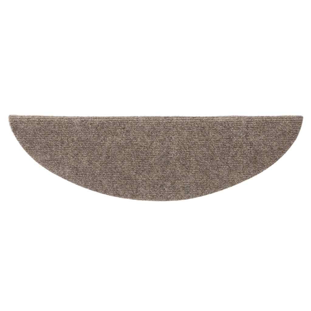 vidaXL Maty na schody samoprzylepne 5 szt. 56x17x3 cm beżowe półokrągłe