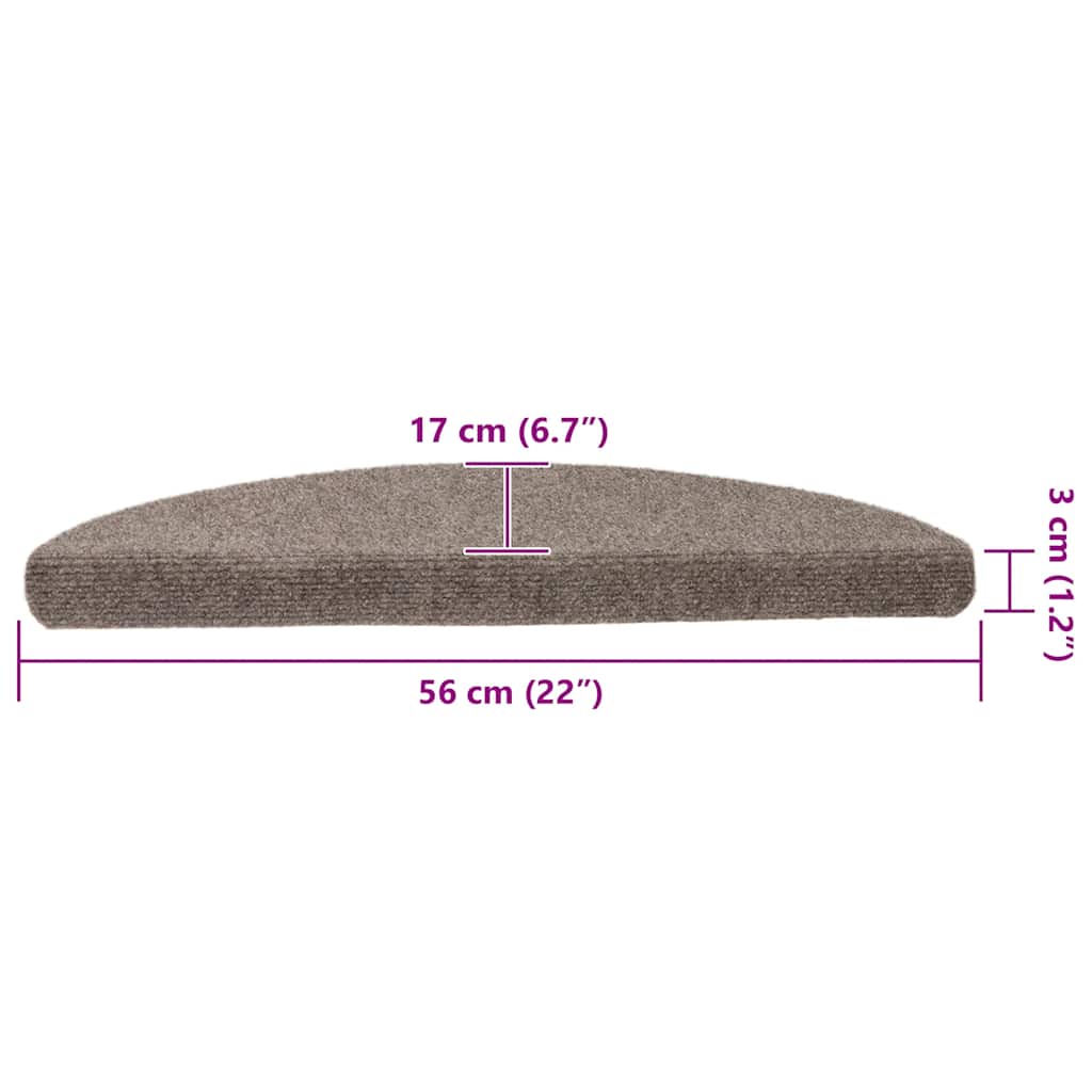vidaXL Maty na schody samoprzylepne 5 szt. 56x17x3 cm beżowe półokrągłe