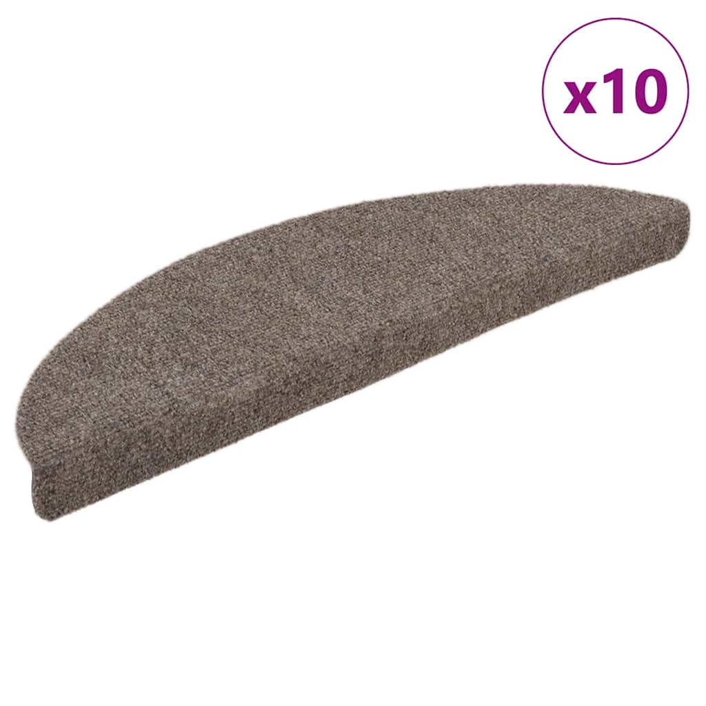 vidaXL Maty na schody samoprzylepne 10 szt. 56x17x3 cm beżowe półokrągłe