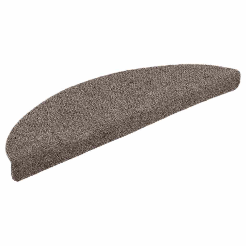 vidaXL Maty na schody samoprzylepne 10 szt. 56x17x3 cm beżowe półokrągłe