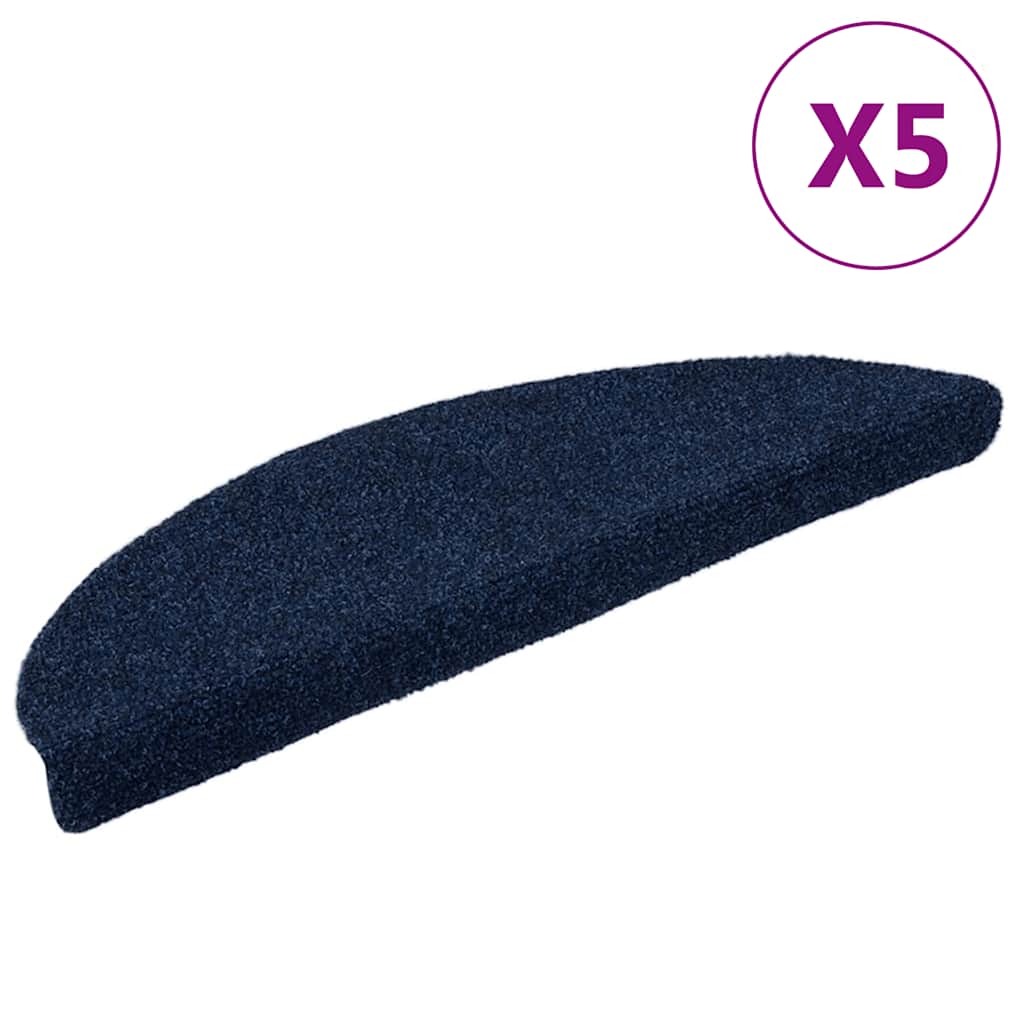 vidaXL Maty na schody samoprzylepne 5 szt. 56x17x3 cm granatowe półokrągłe