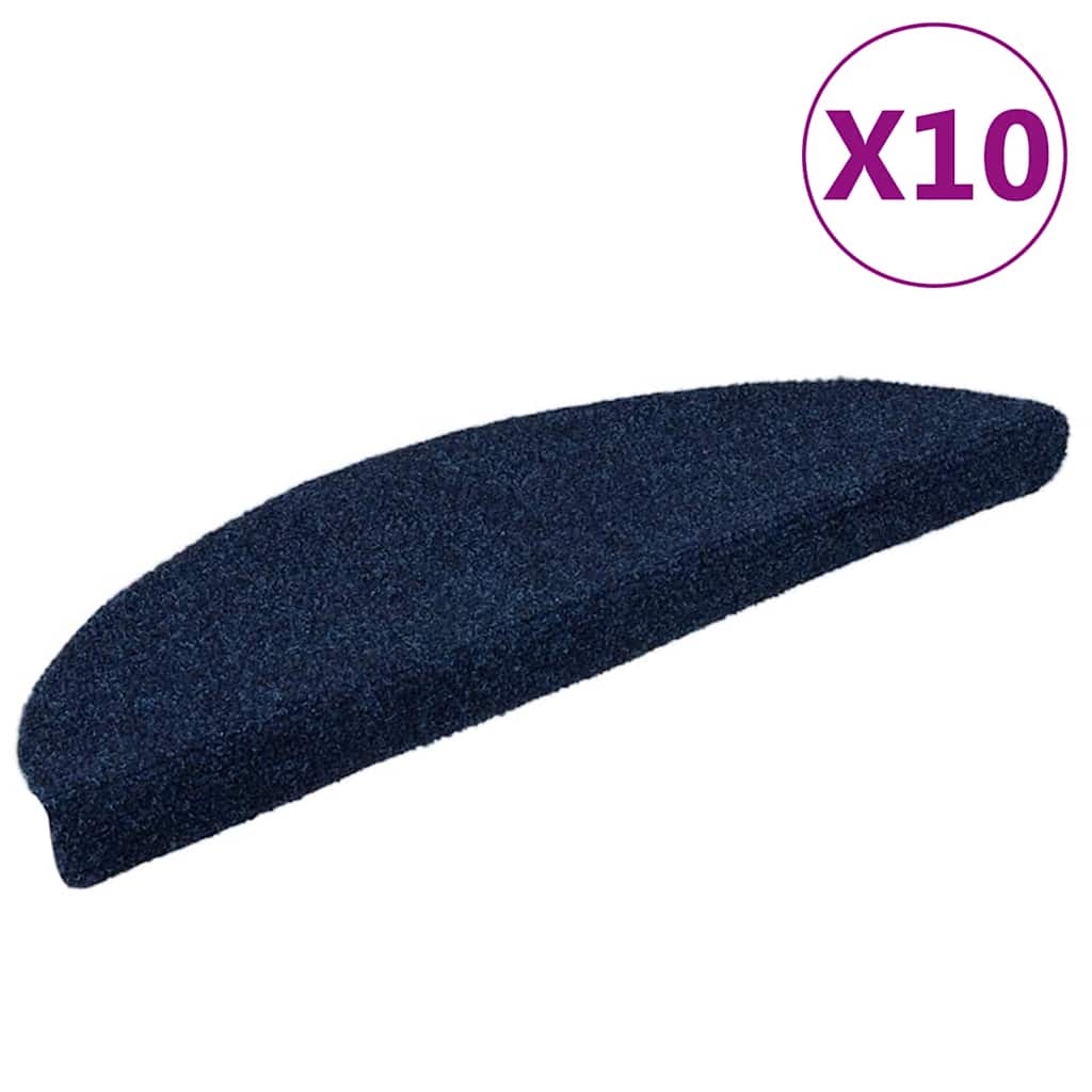 vidaXL Maty na schody samoprzylepne 10 szt. 56x17x3 cm granatowe półokrągłe