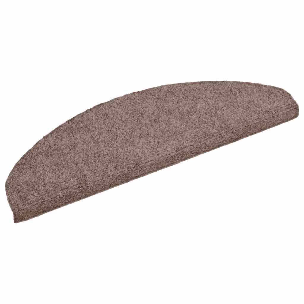 vidaXL Maty na schody samoprzylepne 5 szt. 65x21x4 cm jasnobrązowe półokrągłe duże