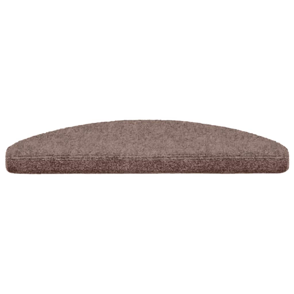 vidaXL Maty na schody samoprzylepne 5 szt. 65x21x4 cm jasnobrązowe półokrągłe duże