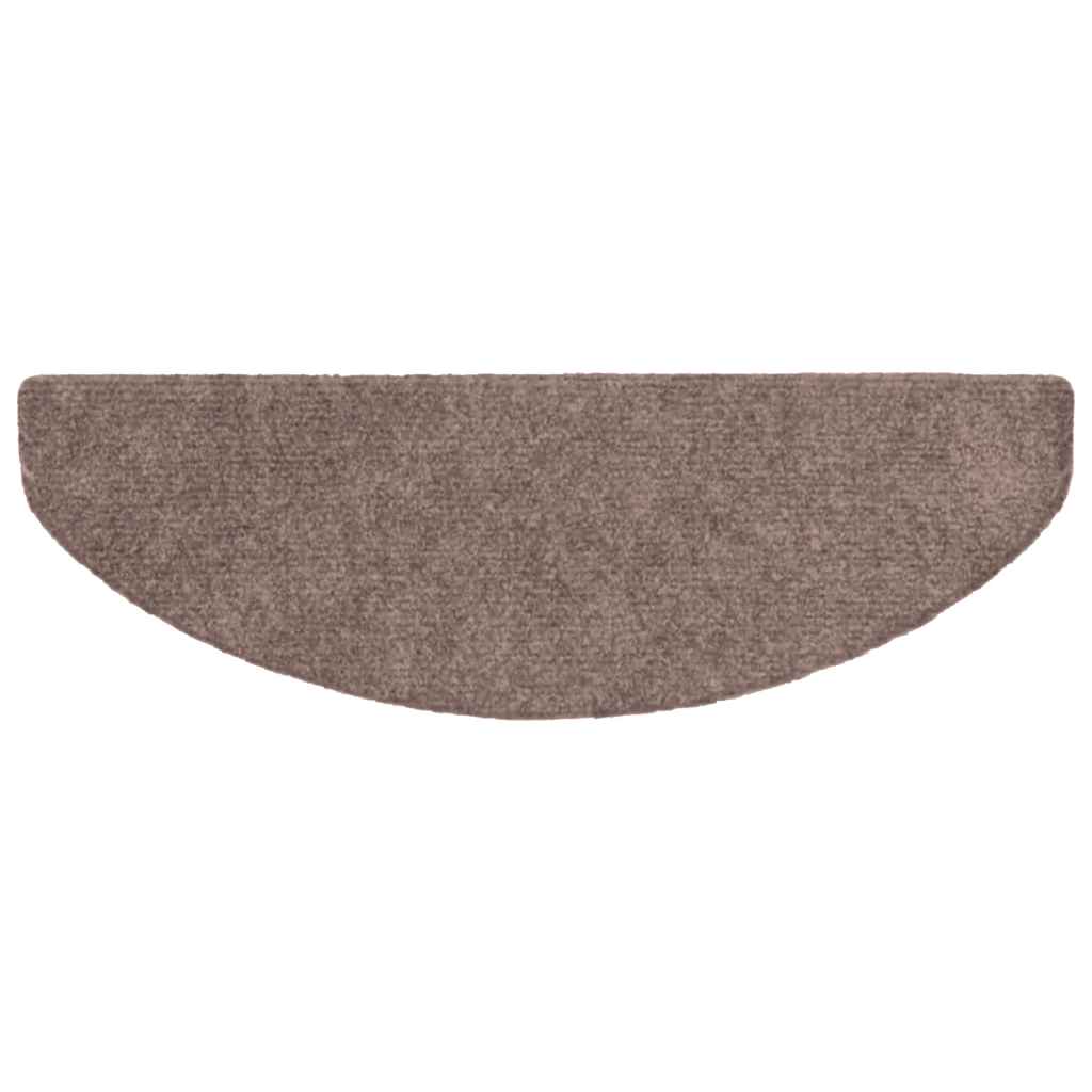 vidaXL Maty na schody samoprzylepne 5 szt. 65x21x4 cm jasnobrązowe półokrągłe duże