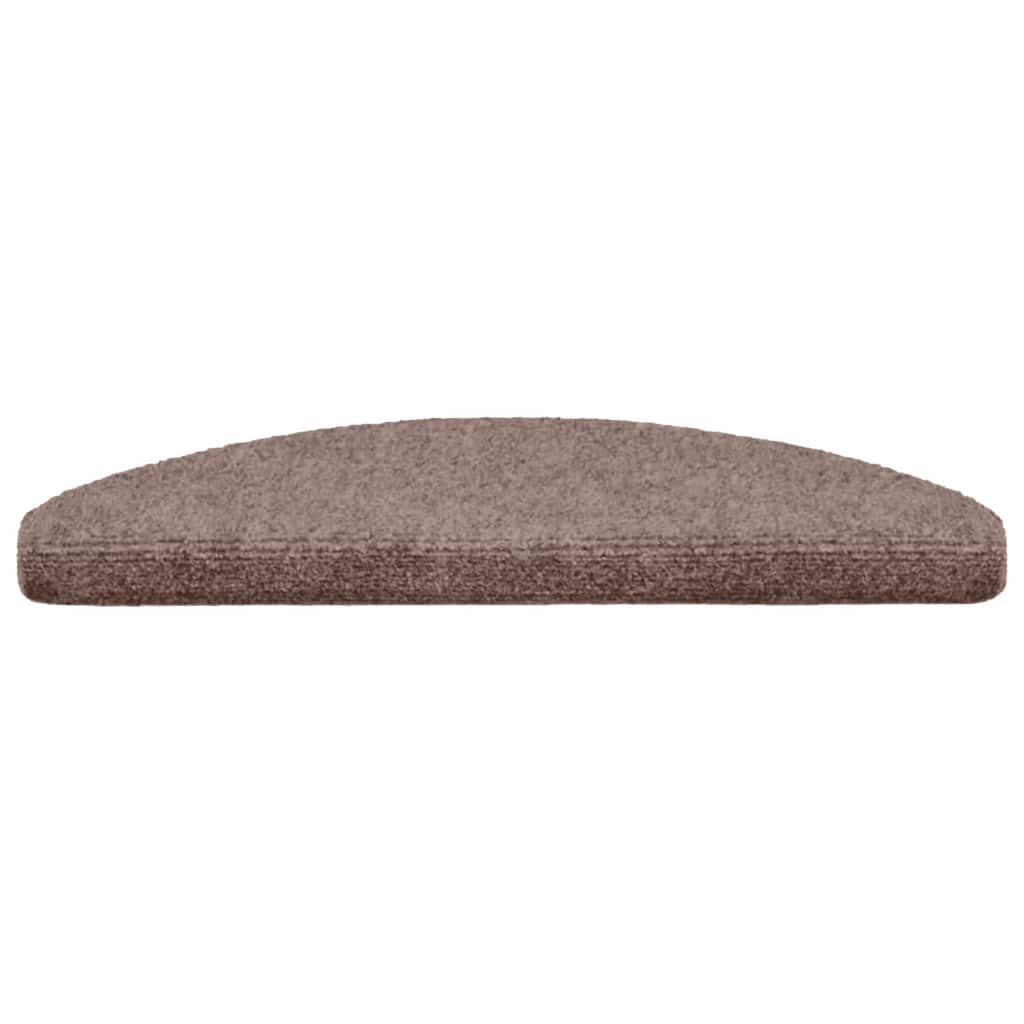 vidaXL Maty na schody samoprzylepne 10 szt. 65x21x4 cm jasnobrązowe półokrągłe duże