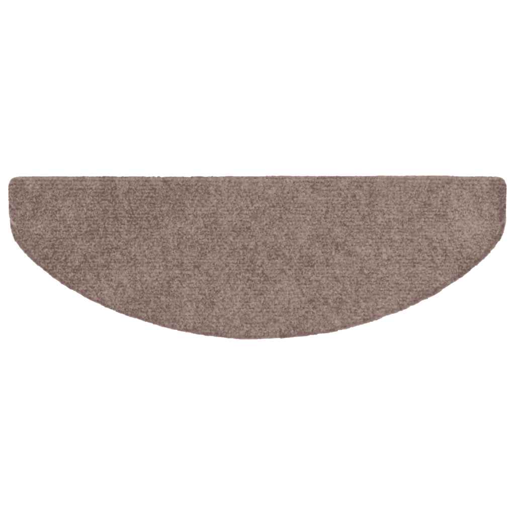 vidaXL Maty na schody samoprzylepne 10 szt. 65x21x4 cm jasnobrązowe półokrągłe duże