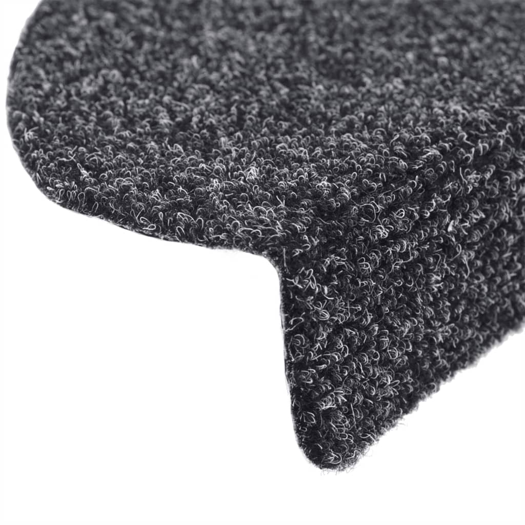vidaXL Maty na schody samoprzylepne 5 szt. 65x21x4 cm Ciemnoszary Półokrągły Duży