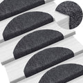 vidaXL Maty na schody samoprzylepne 5 szt. 65x21x4 cm Ciemnoszary Półokrągły Duży