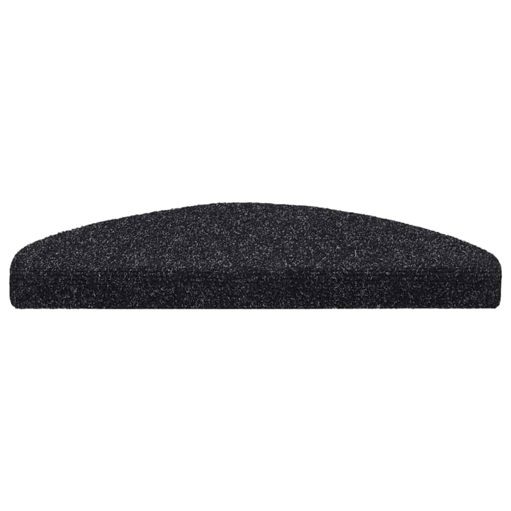 vidaXL Maty na schody samoprzylepne 5 szt. 65x21x4 cm czarne półokrągłe duże