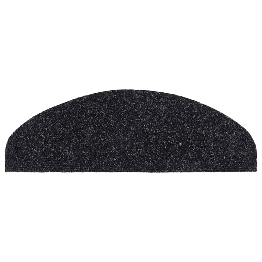 vidaXL Maty na schody samoprzylepne 5 szt. 65x21x4 cm czarne półokrągłe duże