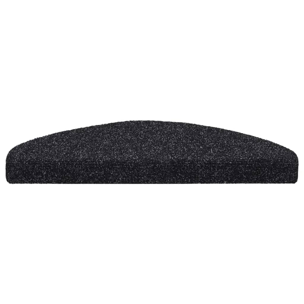 vidaXL Maty na schody samoprzylepne 10 szt. 65x21x4 cm czarne półokrągłe duże