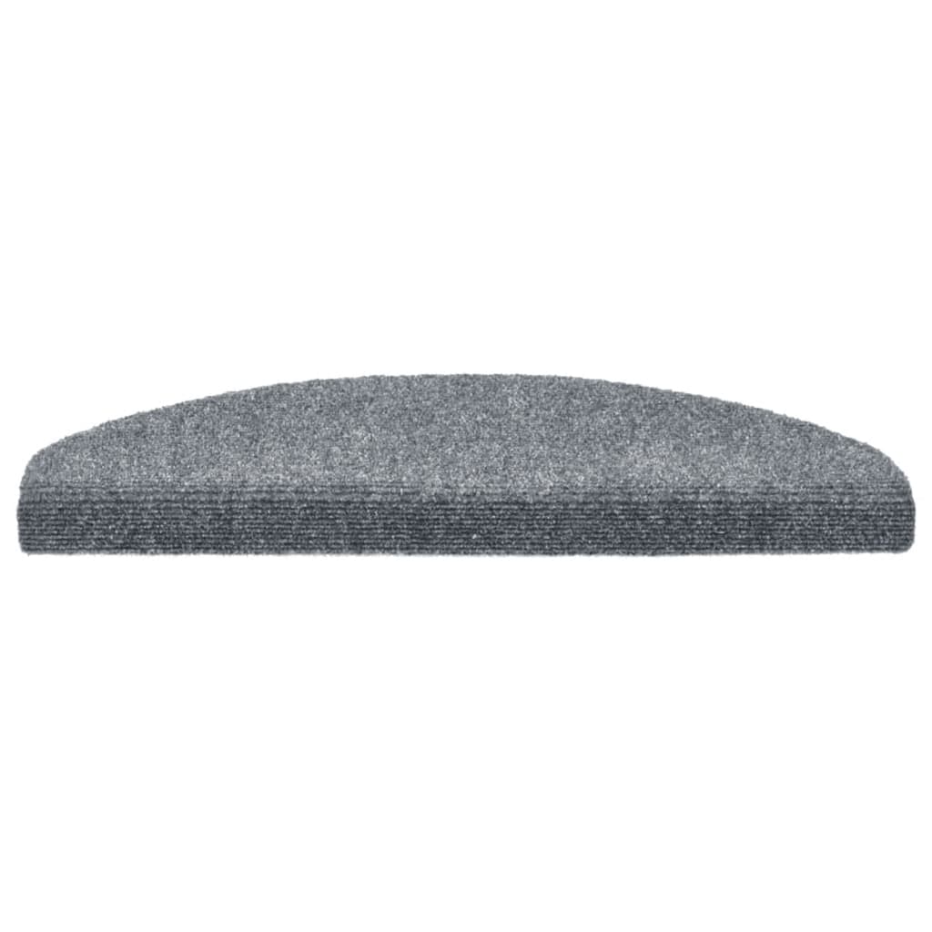vidaXL Maty na schody samoprzylepne 5 szt. 65x21x4 cm Jasnoszary półokrągły duży