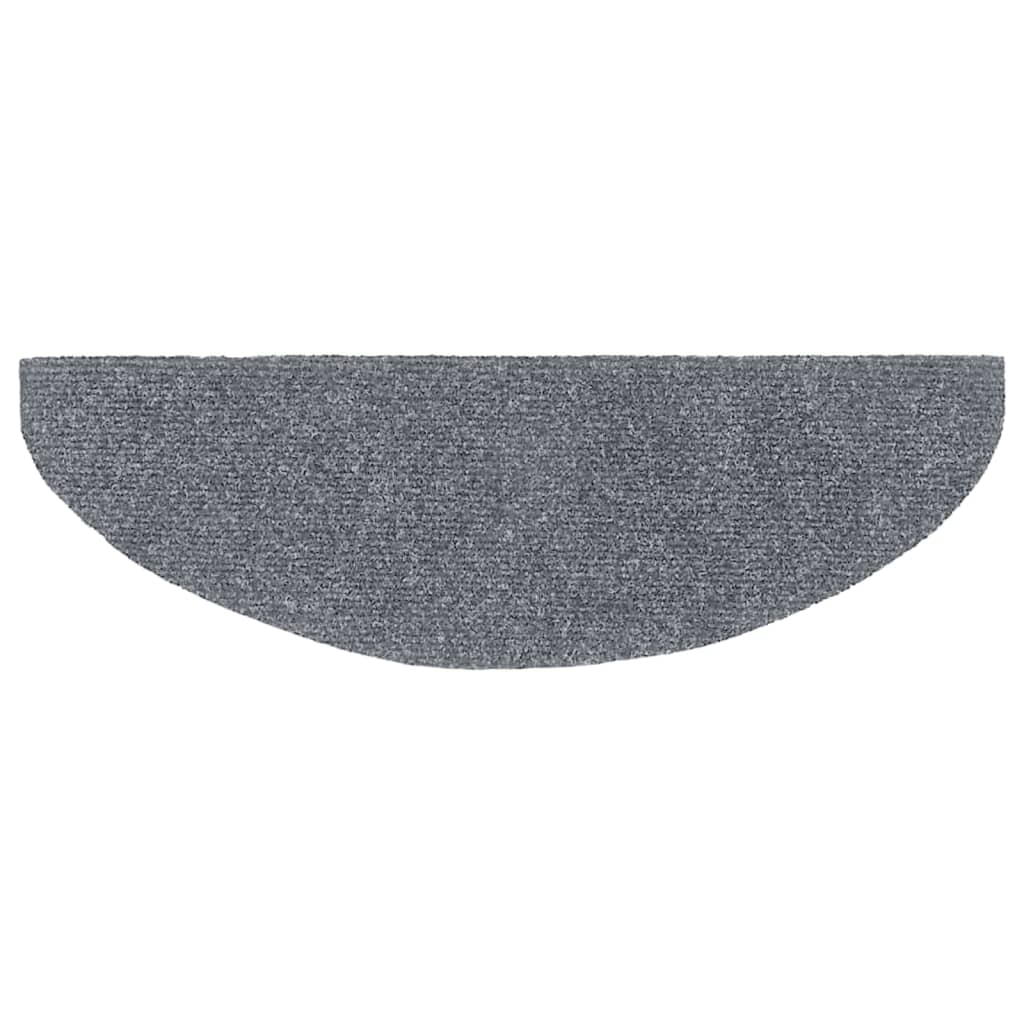 vidaXL Maty na schody samoprzylepne 5 szt. 65x21x4 cm Jasnoszary półokrągły duży