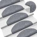 vidaXL Maty na schody samoprzylepne 5 szt. 65x21x4 cm Jasnoszary półokrągły duży
