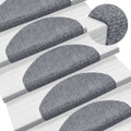 vidaXL Maty na schody samoprzylepne 10 szt. 65x21x4 cm Jasnoszary półokrągły duży