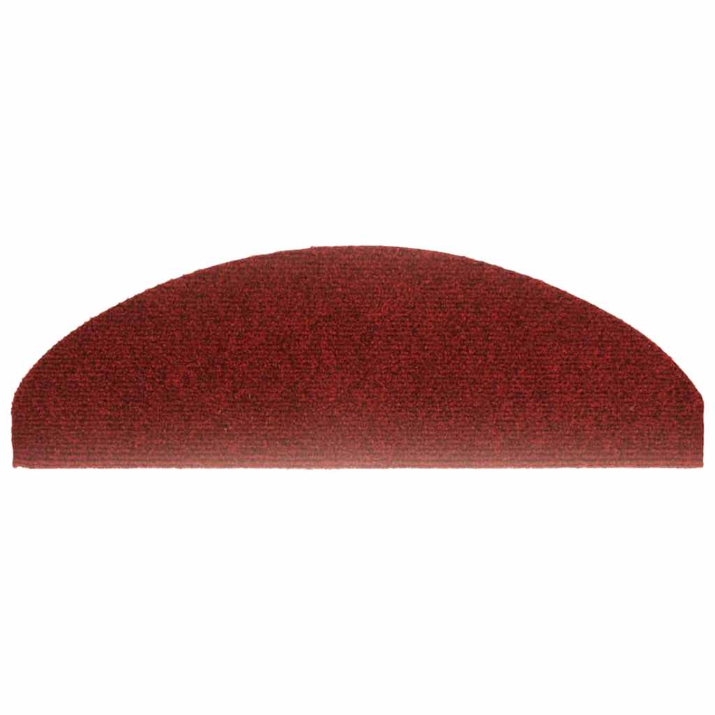 vidaXL Maty na schody samoprzylepne 5 szt. 65x21x4 cm Bordowe, półokrągłe, duże