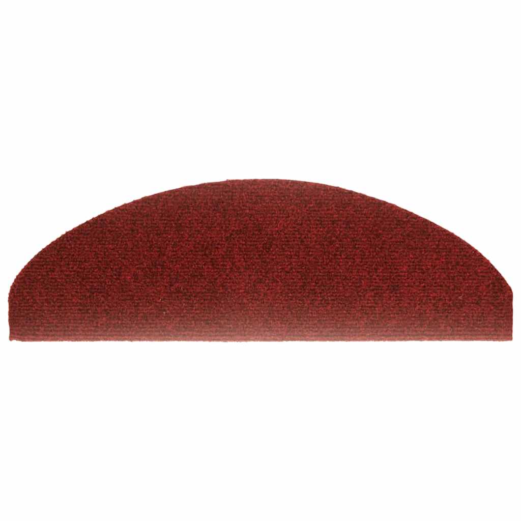 vidaXL Maty na schody samoprzylepne 10 szt. 65x21x4 cm Bordowe Czerwone Półokrągłe Duże