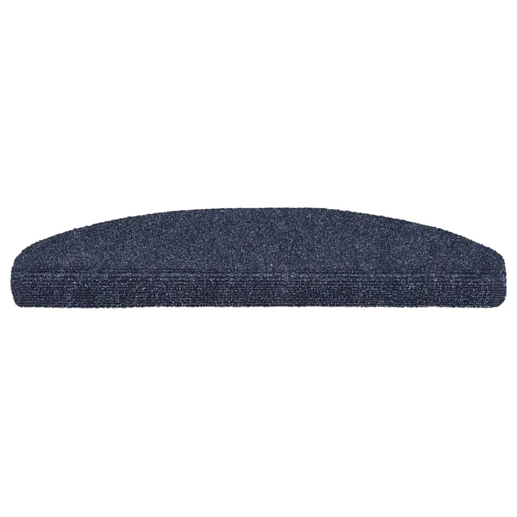 vidaXL Maty na schody samoprzylepne 10 szt. 65x21x4 cm niebieskie półokrągłe duże