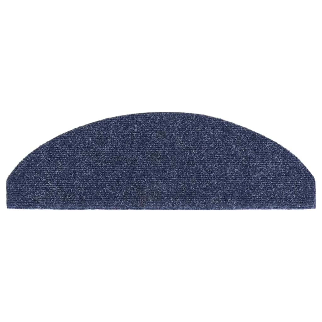 vidaXL Maty na schody samoprzylepne 10 szt. 65x21x4 cm niebieskie półokrągłe duże