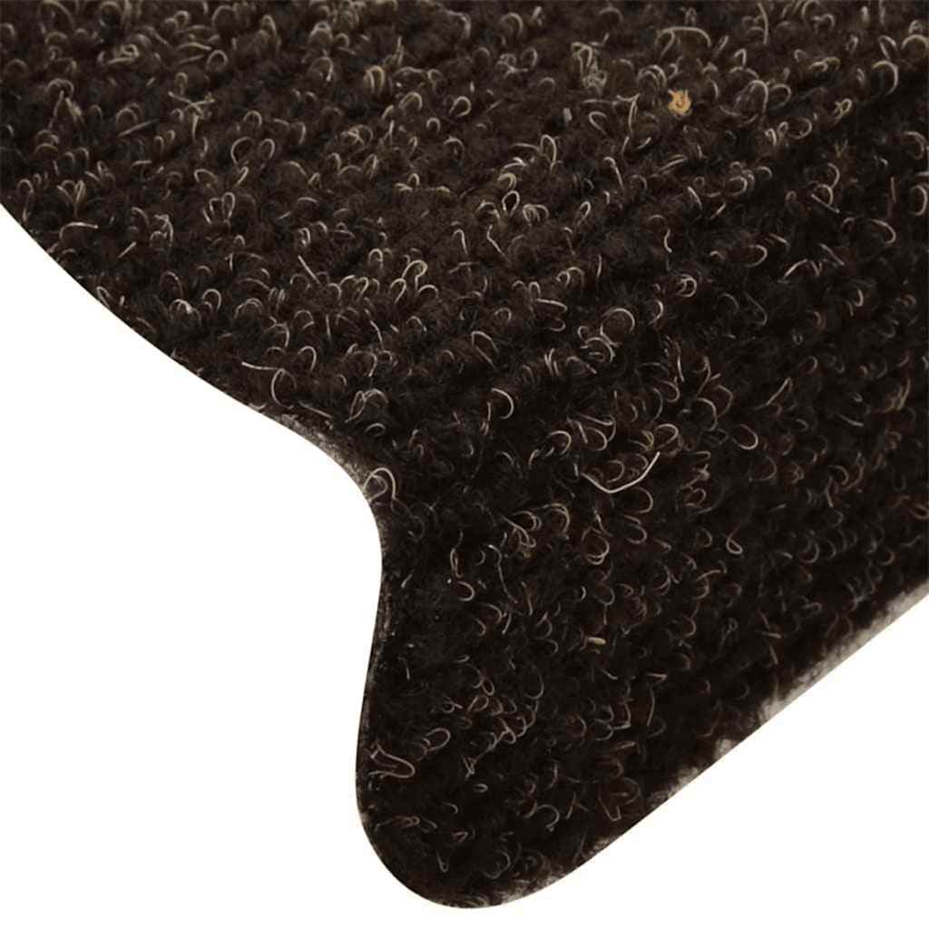 vidaXL Maty na schody samoprzylepne 5 szt. 65x21x4 cm Ciemnobrązowe półokrągłe duże