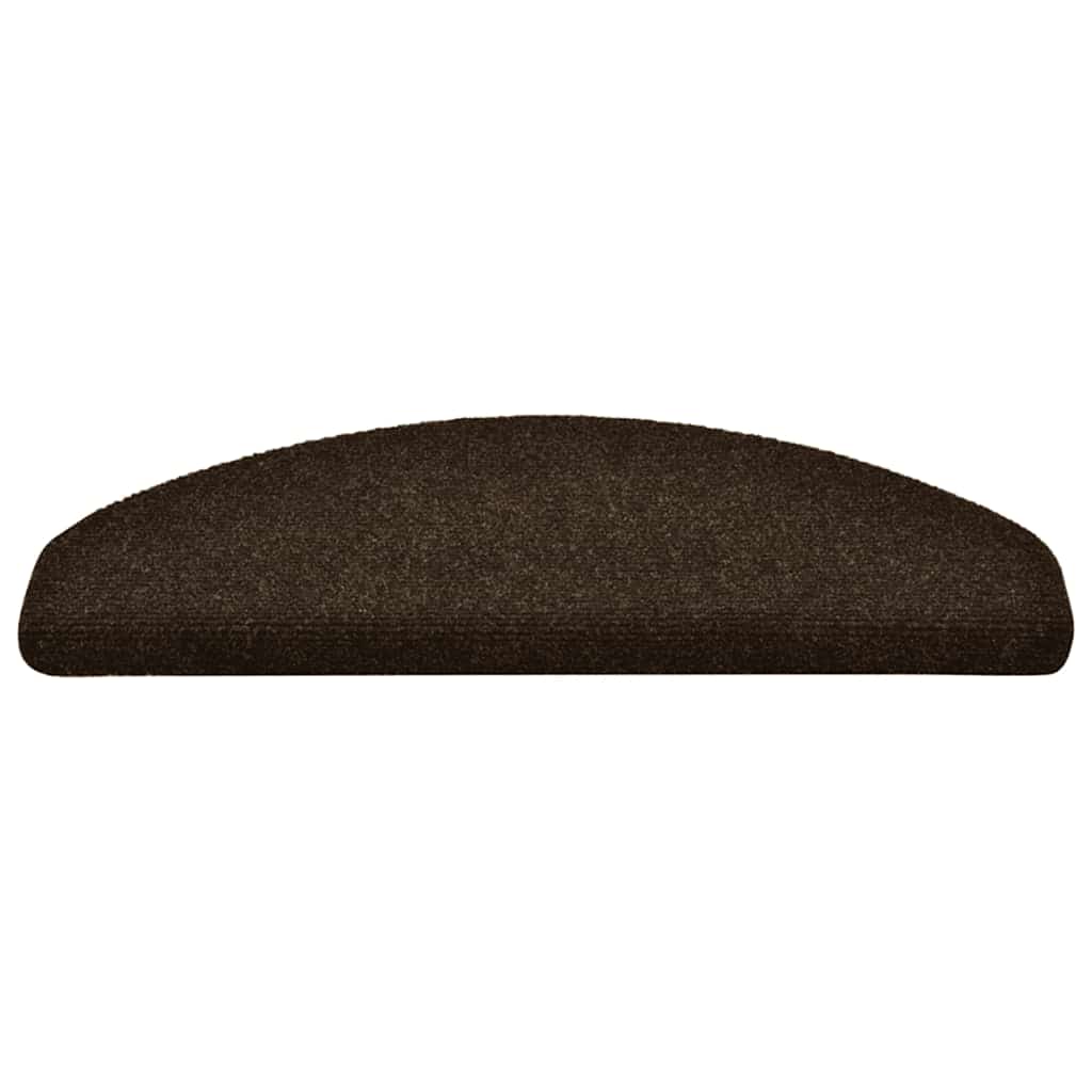 vidaXL Maty na schody samoprzylepne 10 szt. 65x21x4 cm Brązowe półokrągłe duże