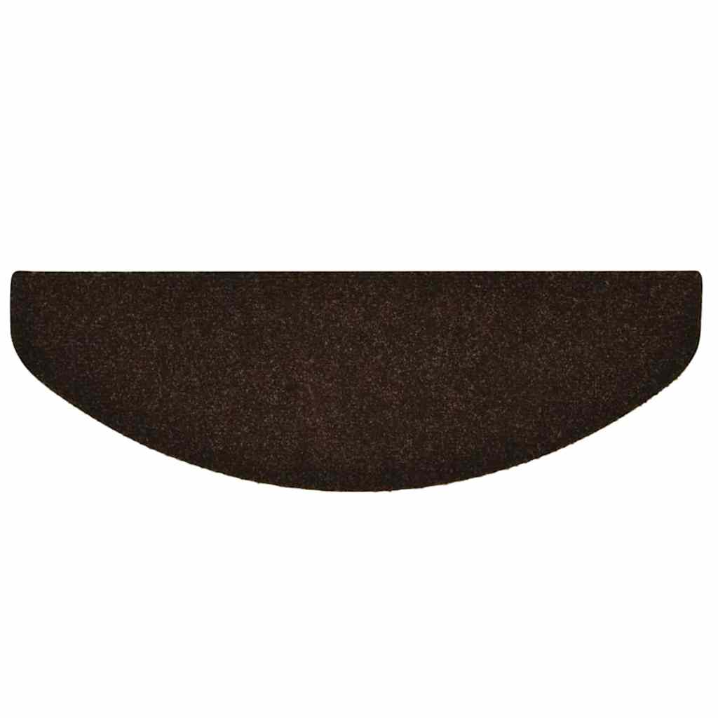 vidaXL Maty na schody samoprzylepne 10 szt. 65x21x4 cm Brązowe półokrągłe duże