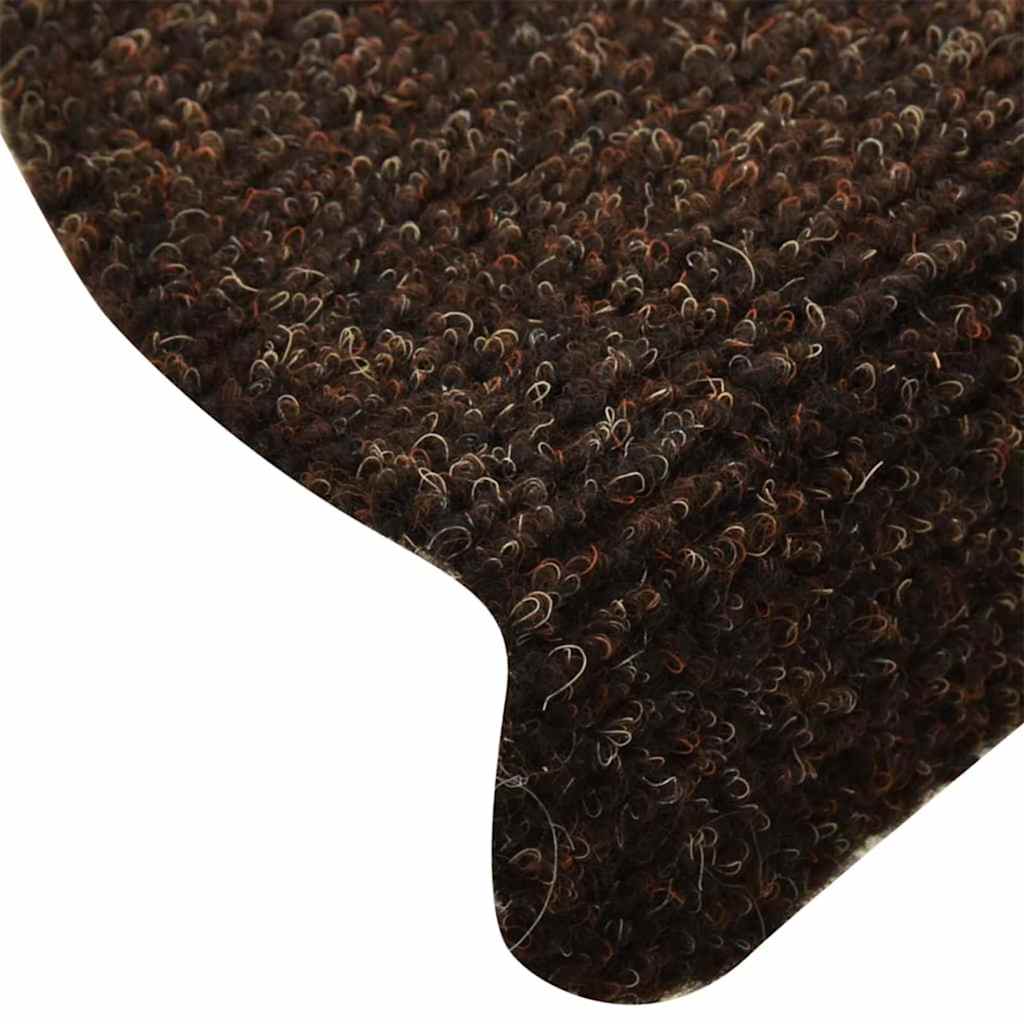 vidaXL Maty na schody samoprzylepne 10 szt. 65x21x4 cm Brązowe półokrągłe duże