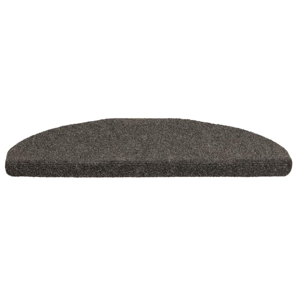 vidaXL Maty na schody samoprzylepne 5 szt. 65x21x4 cm Antracytowe półokrągłe duże