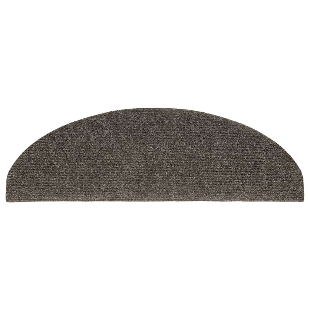 vidaXL Maty na schody samoprzylepne 5 szt. 65x21x4 cm Antracytowe półokrągłe duże