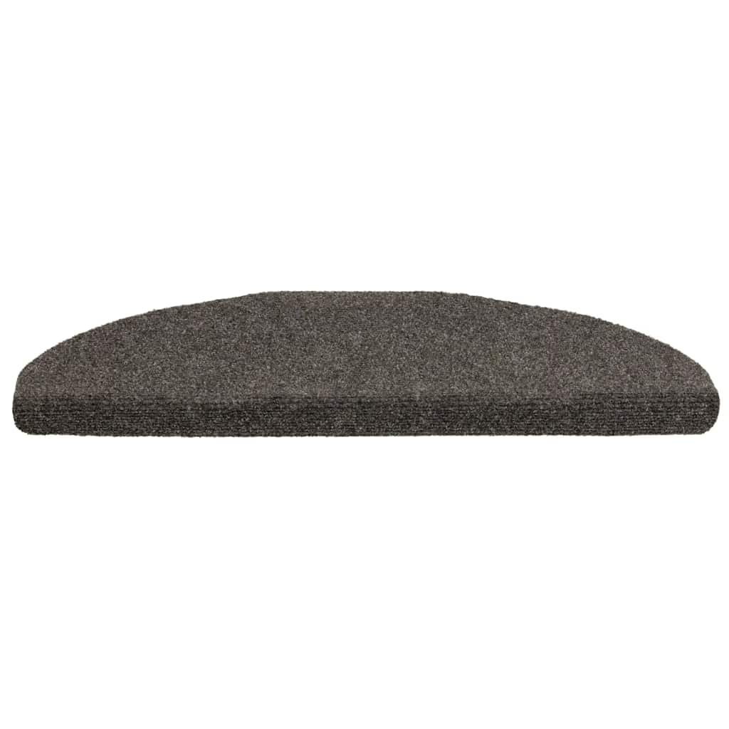 vidaXL Maty na schody samoprzylepne 10 szt. 65x21x4 cm Antracytowe półokrągłe duże