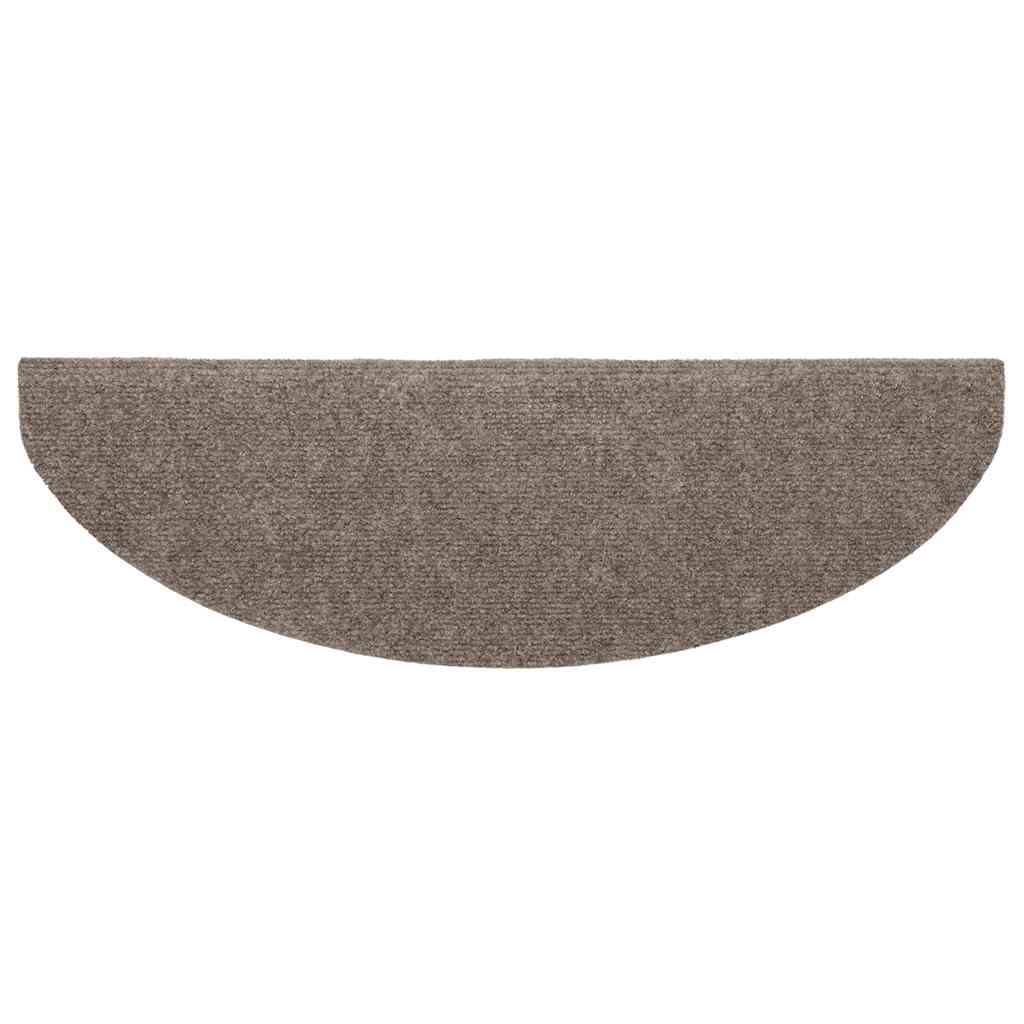 vidaXL Maty na schody samoprzylepne 5 szt. 65x21x4 cm beżowe półokrągłe duże