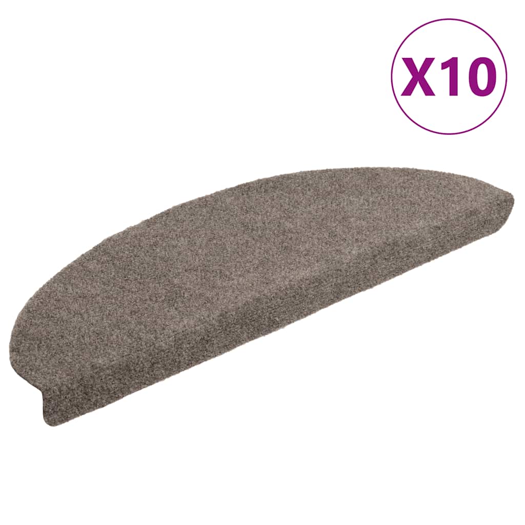vidaXL Maty na schody samoprzylepne 10 szt. 65x21x4 cm beżowe półokrągłe duże