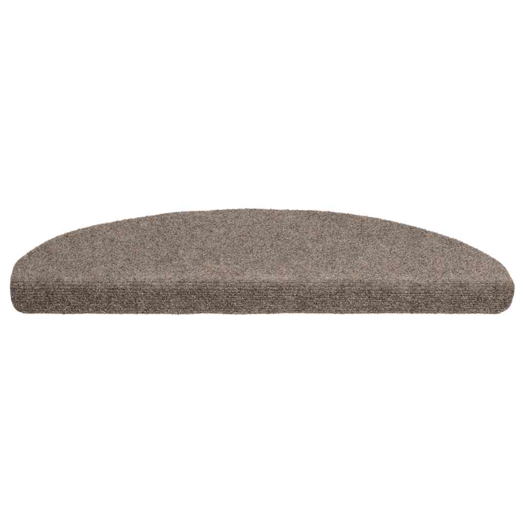 vidaXL Maty na schody samoprzylepne 10 szt. 65x21x4 cm beżowe półokrągłe duże