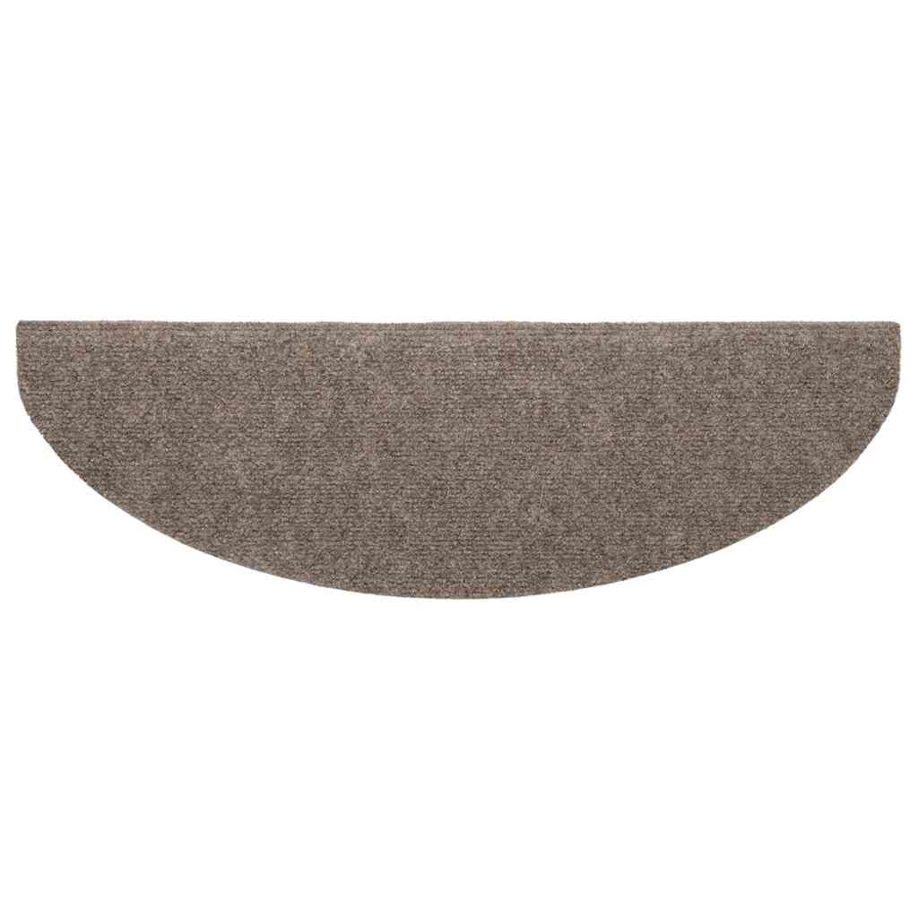 vidaXL Maty na schody samoprzylepne 10 szt. 65x21x4 cm beżowe półokrągłe duże