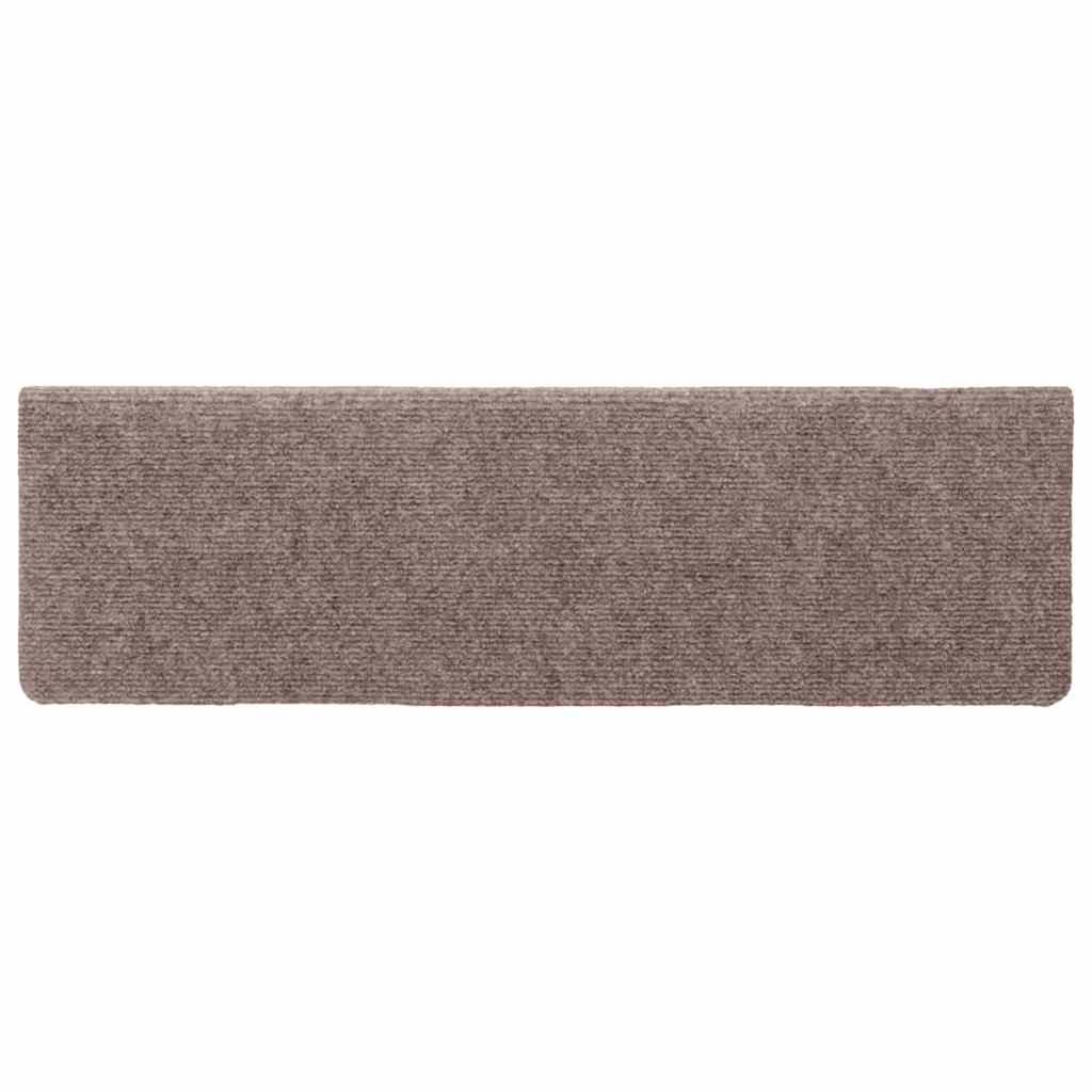vidaXL Maty na schody samoprzylepne 5 szt. 65x21x4 cm jasnobrązowe, prostokątne krawędzie