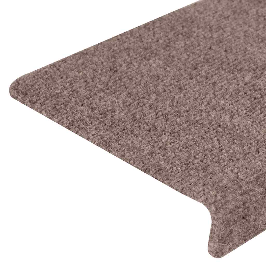vidaXL Maty na schody samoprzylepne 5 szt. 65x21x4 cm jasnobrązowe, prostokątne krawędzie