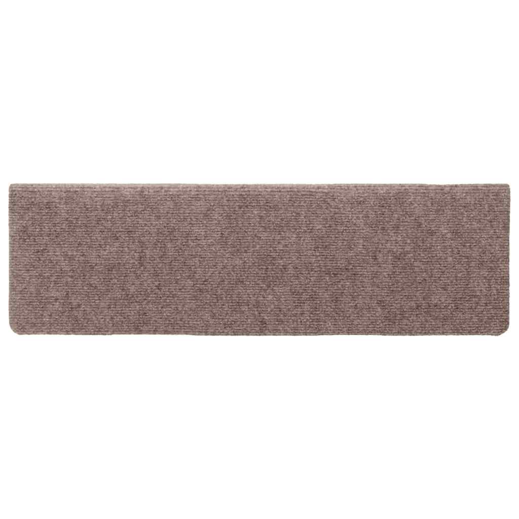 vidaXL Maty na schody samoprzylepne 10 szt. 65x21x4 cm jasnobrązowe, prostokątne krawędzie