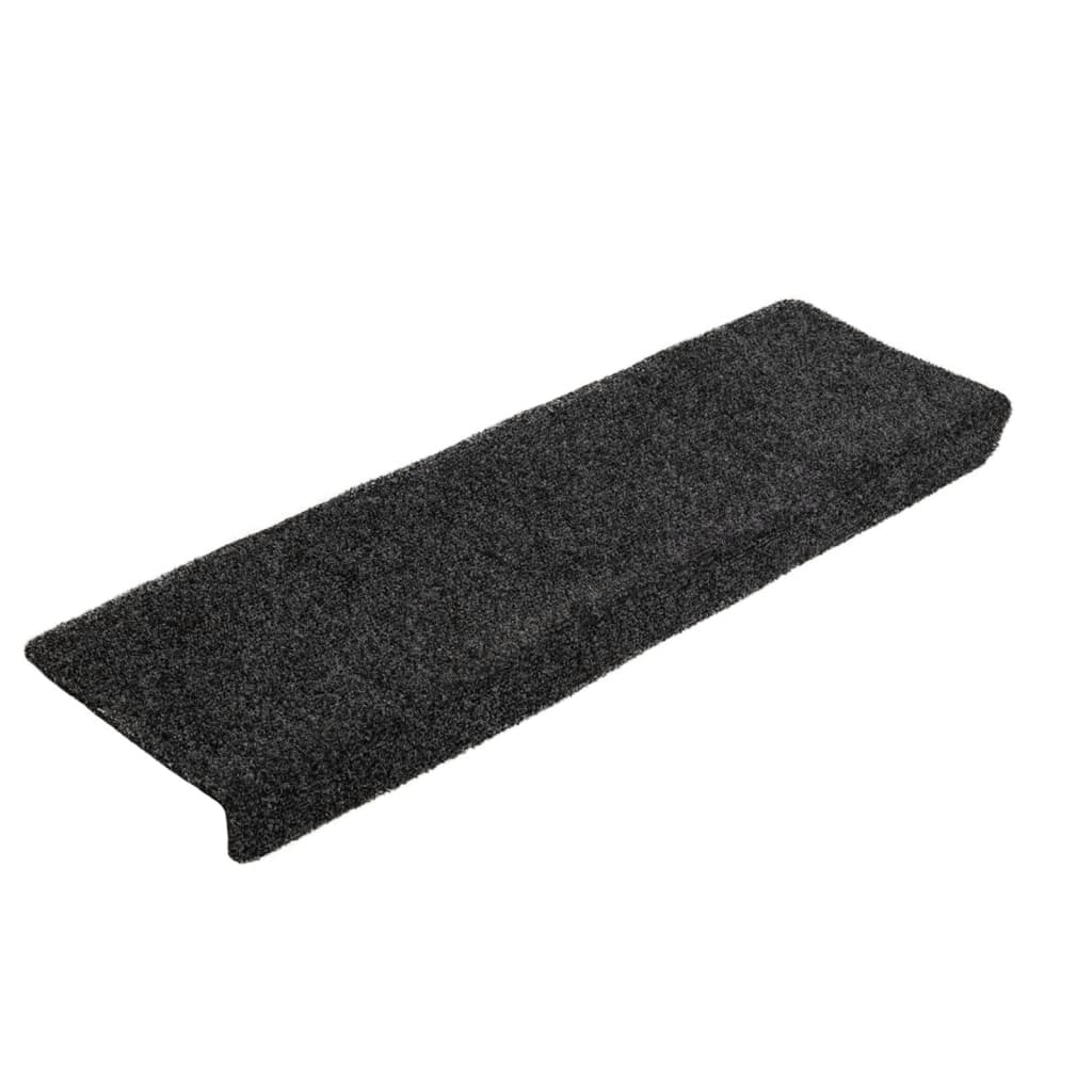 vidaXL Maty na schody samoprzylepne 5 szt. 65x21x4 cm ciemnoszare, prostokątne krawędzie
