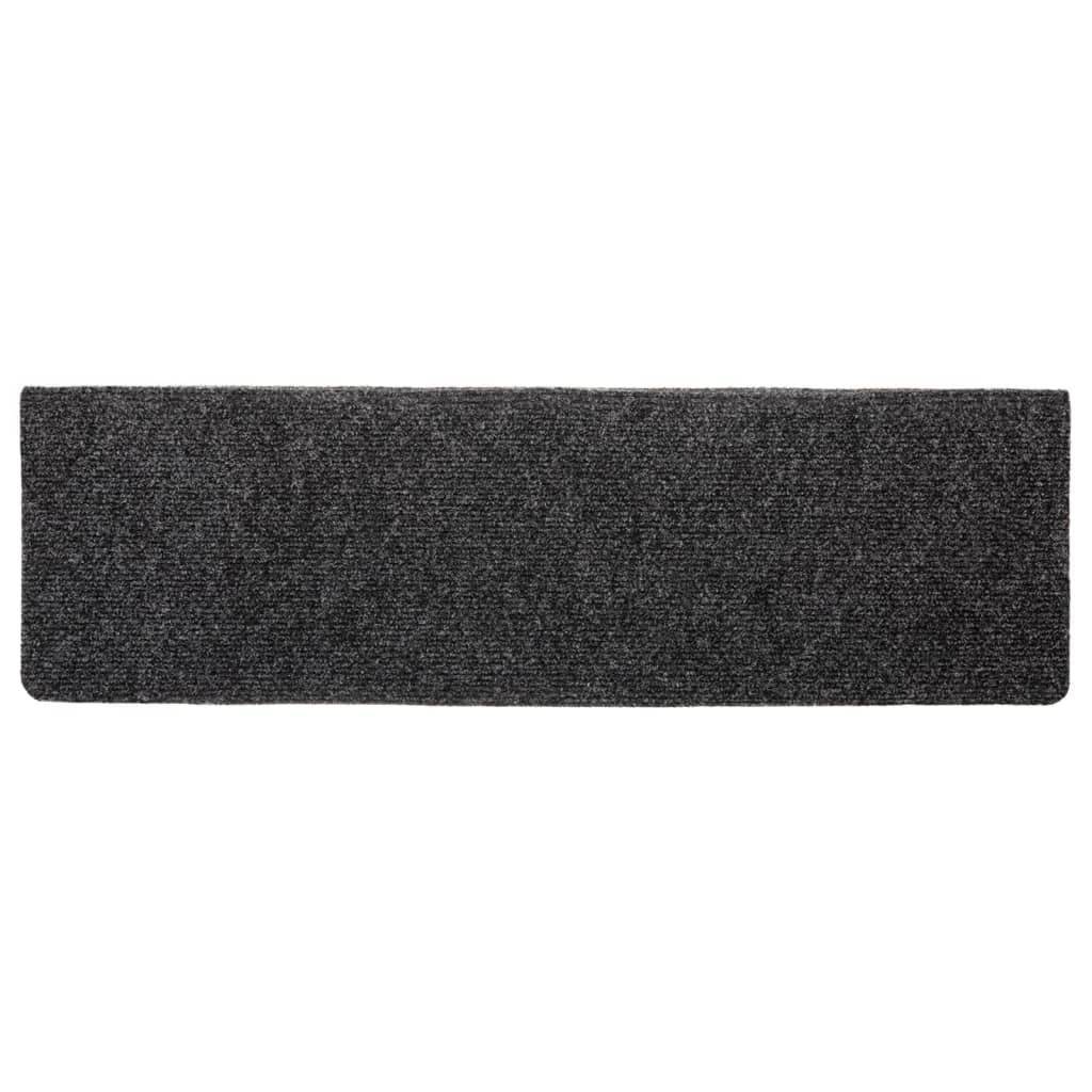 vidaXL Maty na schody samoprzylepne 5 szt. 65x21x4 cm ciemnoszare, prostokątne krawędzie