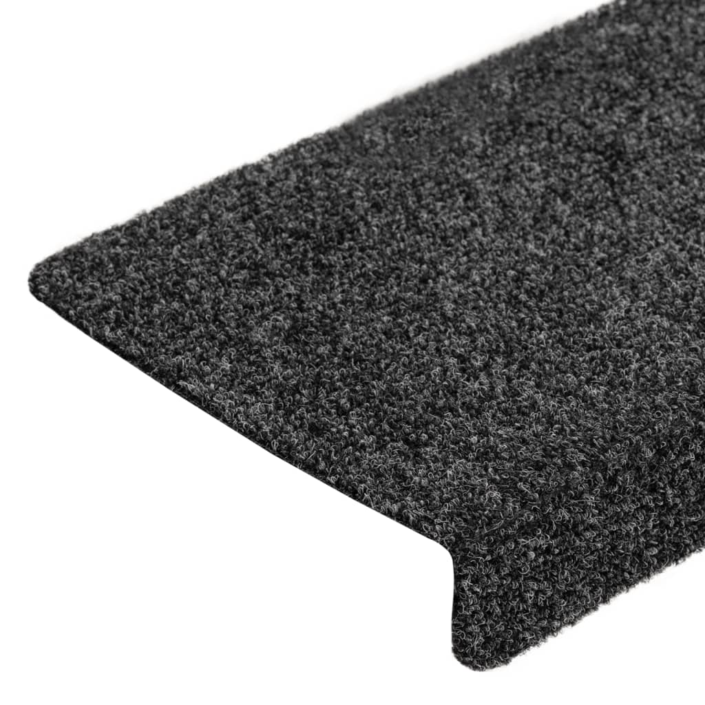 vidaXL Maty na schody samoprzylepne 5 szt. 65x21x4 cm ciemnoszare, prostokątne krawędzie