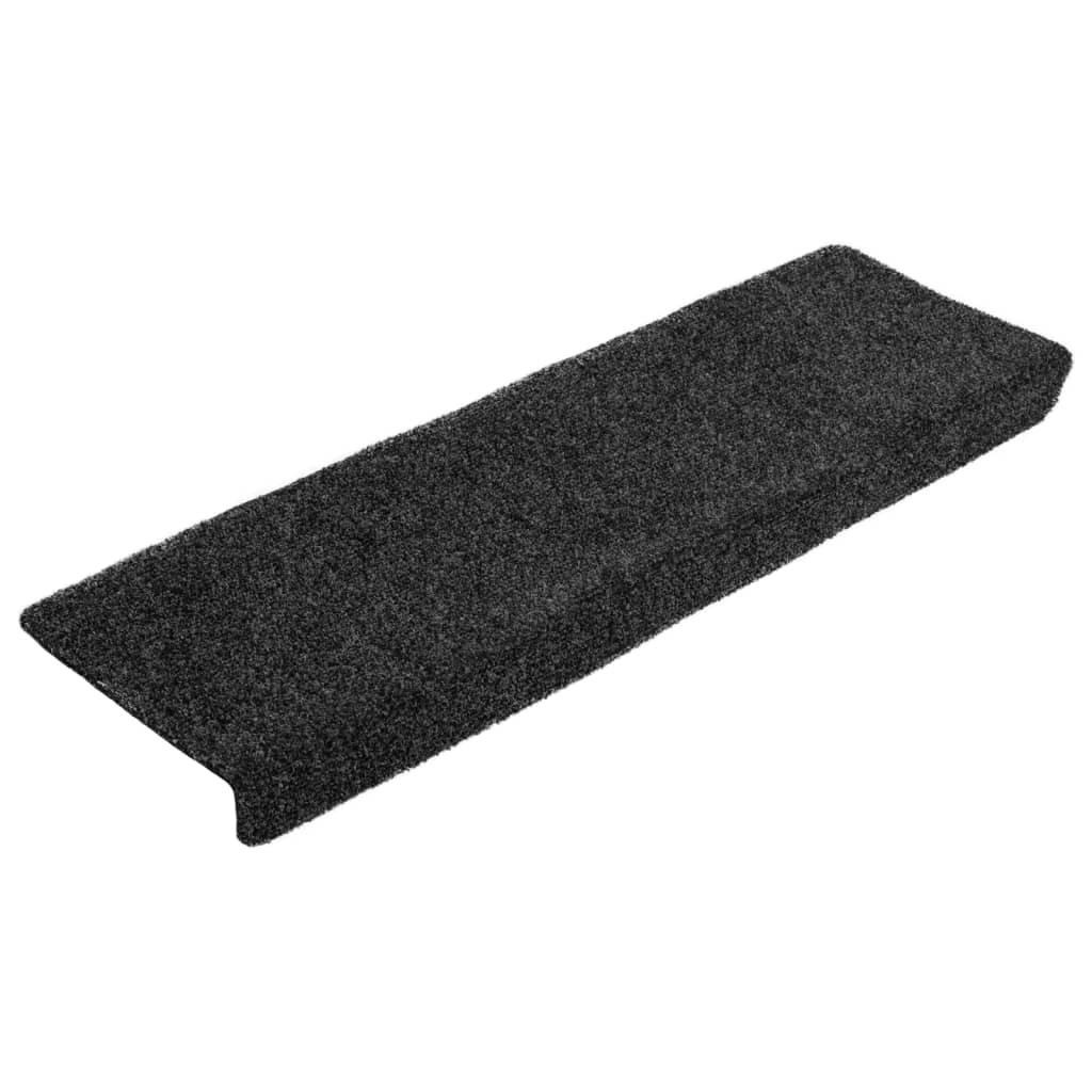 vidaXL Maty na schody samoprzylepne 10 szt. 65x21x4 cm ciemnoszare prostokątne krawędzie