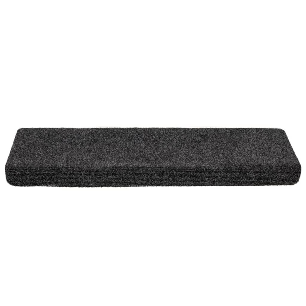 vidaXL Maty na schody samoprzylepne 10 szt. 65x21x4 cm ciemnoszare prostokątne krawędzie