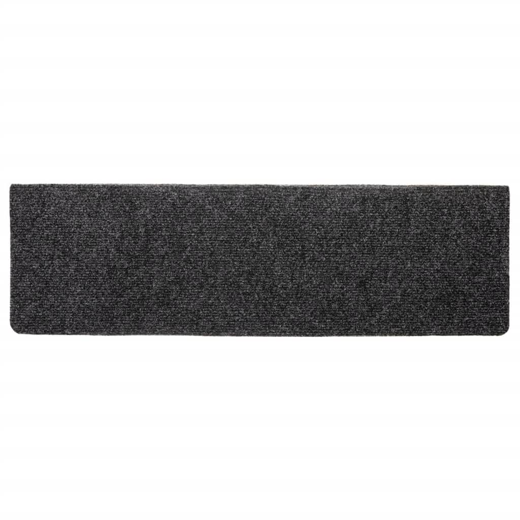 vidaXL Maty na schody samoprzylepne 10 szt. 65x21x4 cm ciemnoszare prostokątne krawędzie