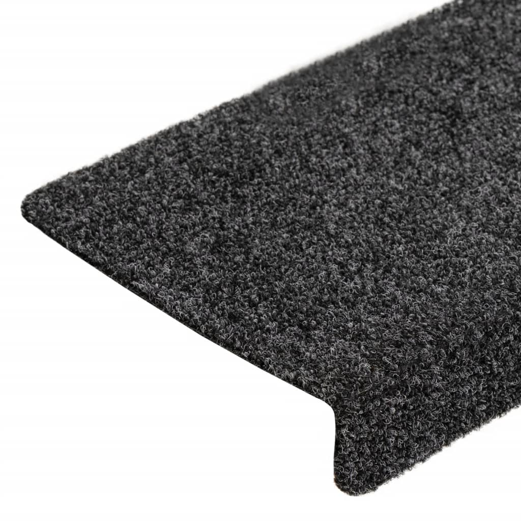 vidaXL Maty na schody samoprzylepne 10 szt. 65x21x4 cm ciemnoszare prostokątne krawędzie
